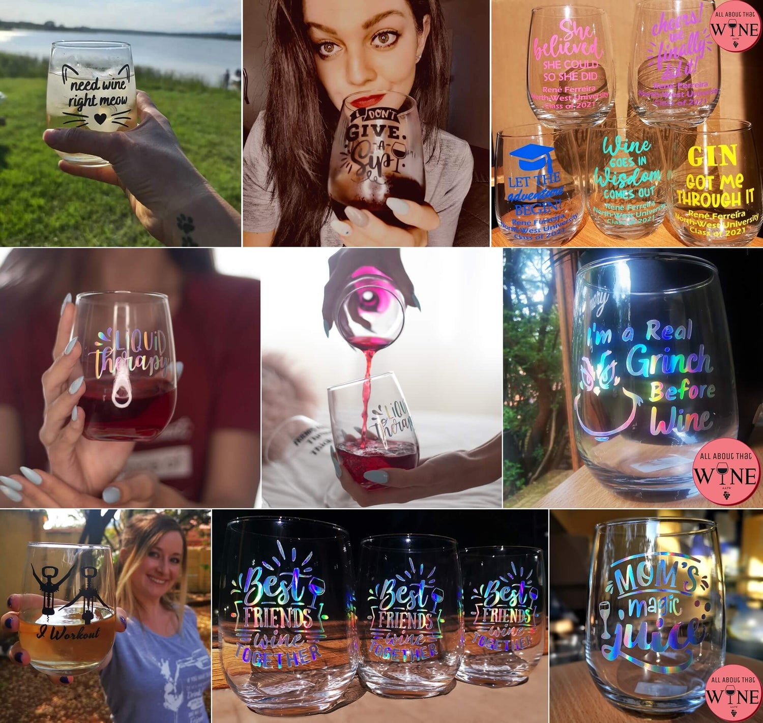 Fun stemless glasses photos