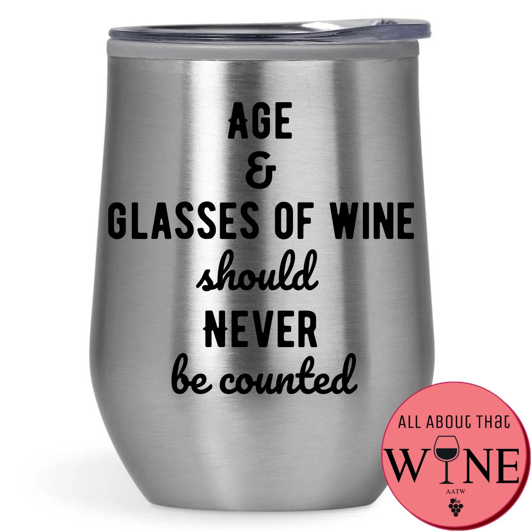 Age & Glasses Of Wine Double-Wall Tumbler