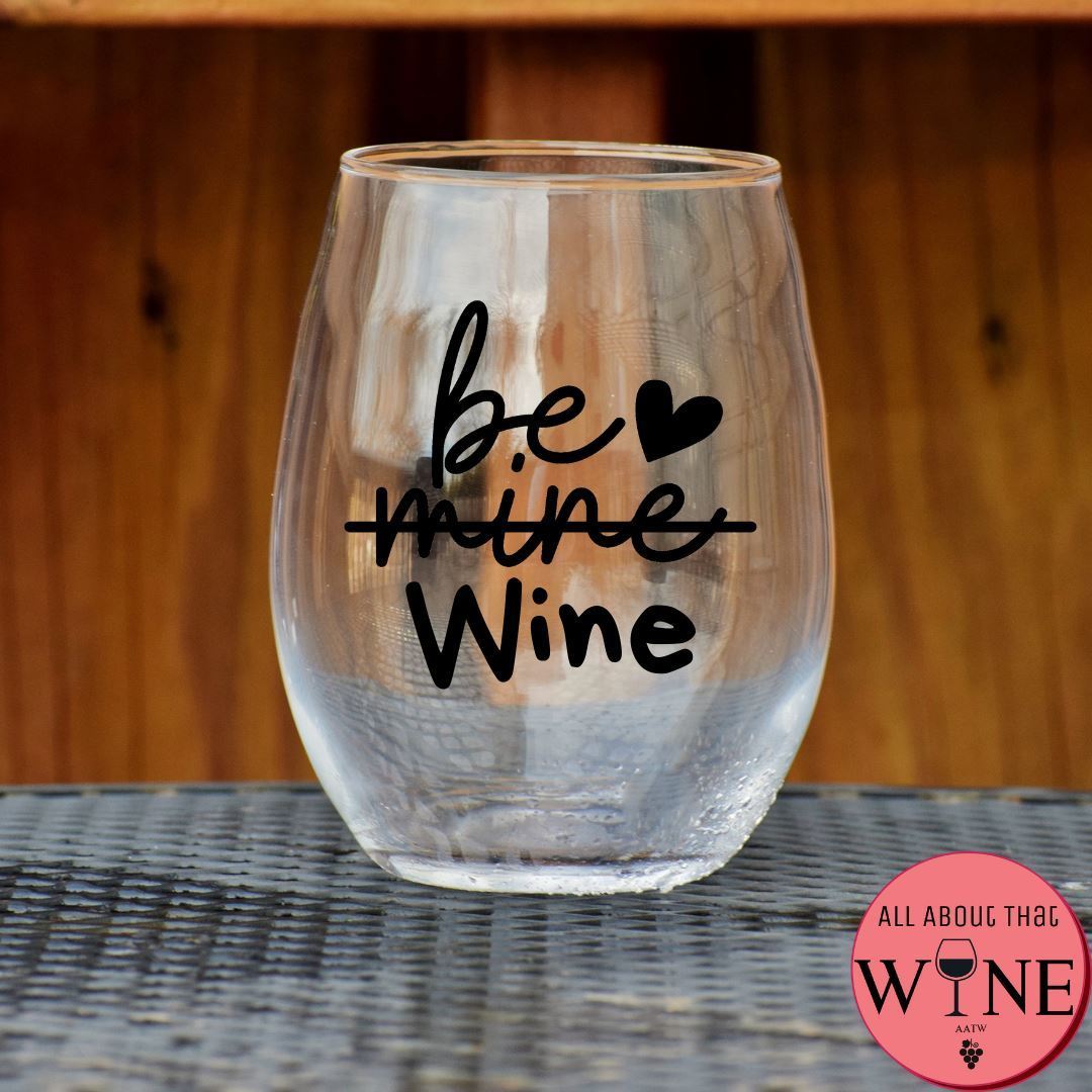 Be Mine Wine Stemless Glass Matt black