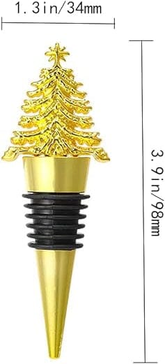 Christmas Tree Design Wine Stopper - Gold