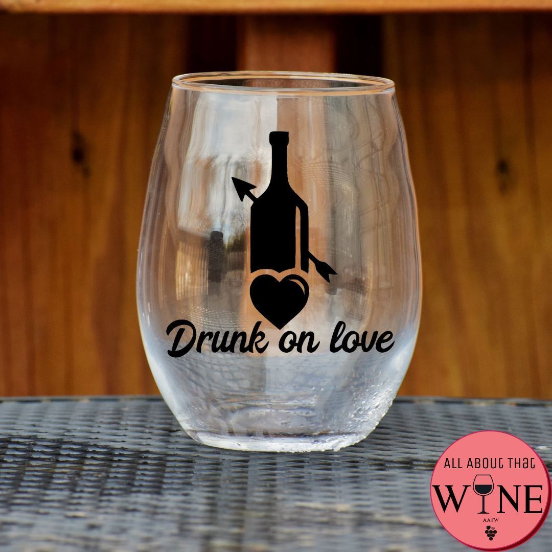 Drunk On Love Stemless Glass Matt black