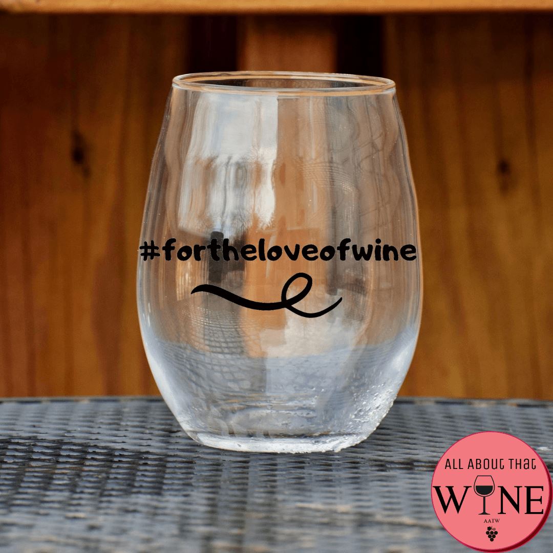 #fortheloveofwine Stemless Glass Matt Black