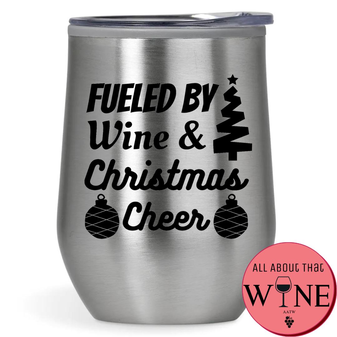 Fueled By Wine & Christmas Cheer Double-Wall Tumbler