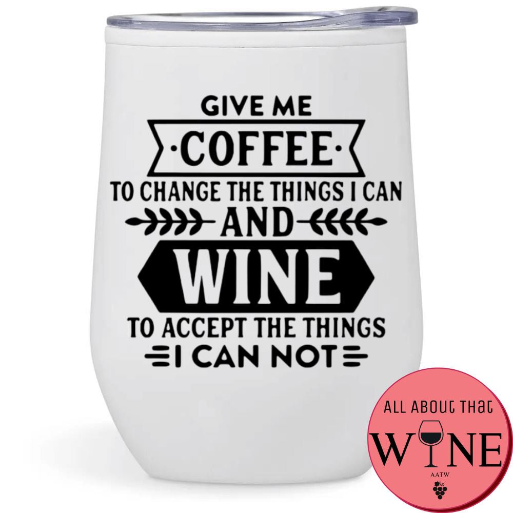 Give me coffee Double-Wall Tumbler White Tumbler Black