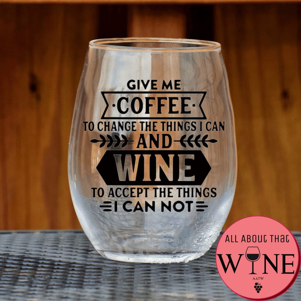 Give me coffee Stemless Glass Matt Black