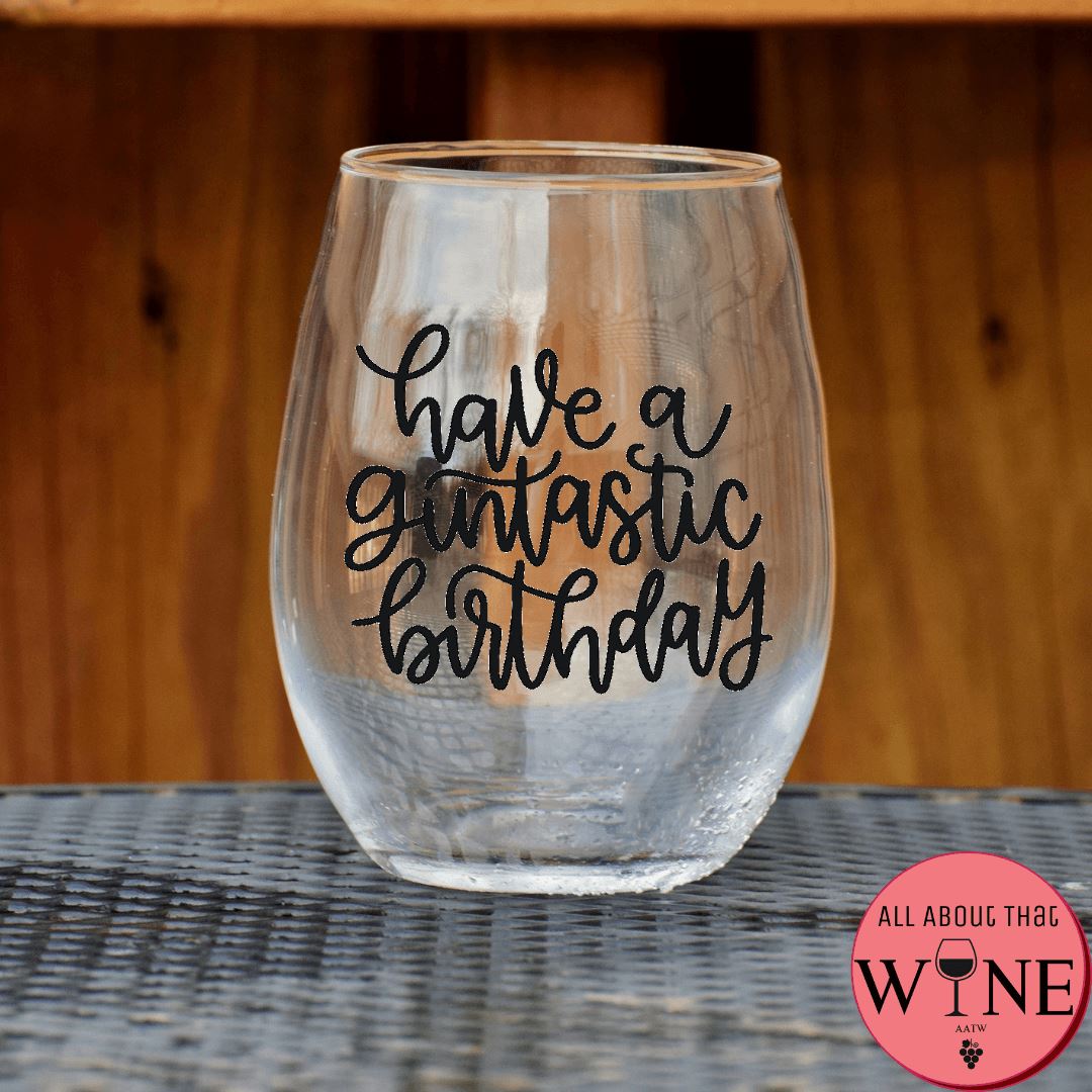 Have a Gintastic Birthday Stemless Glass Matt Black