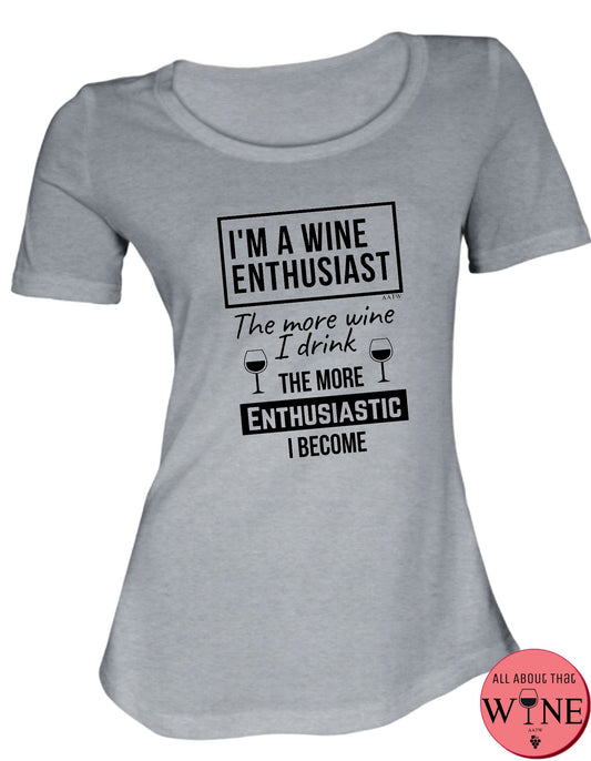 I'm A Wine Enthusiast S Grey melange with black