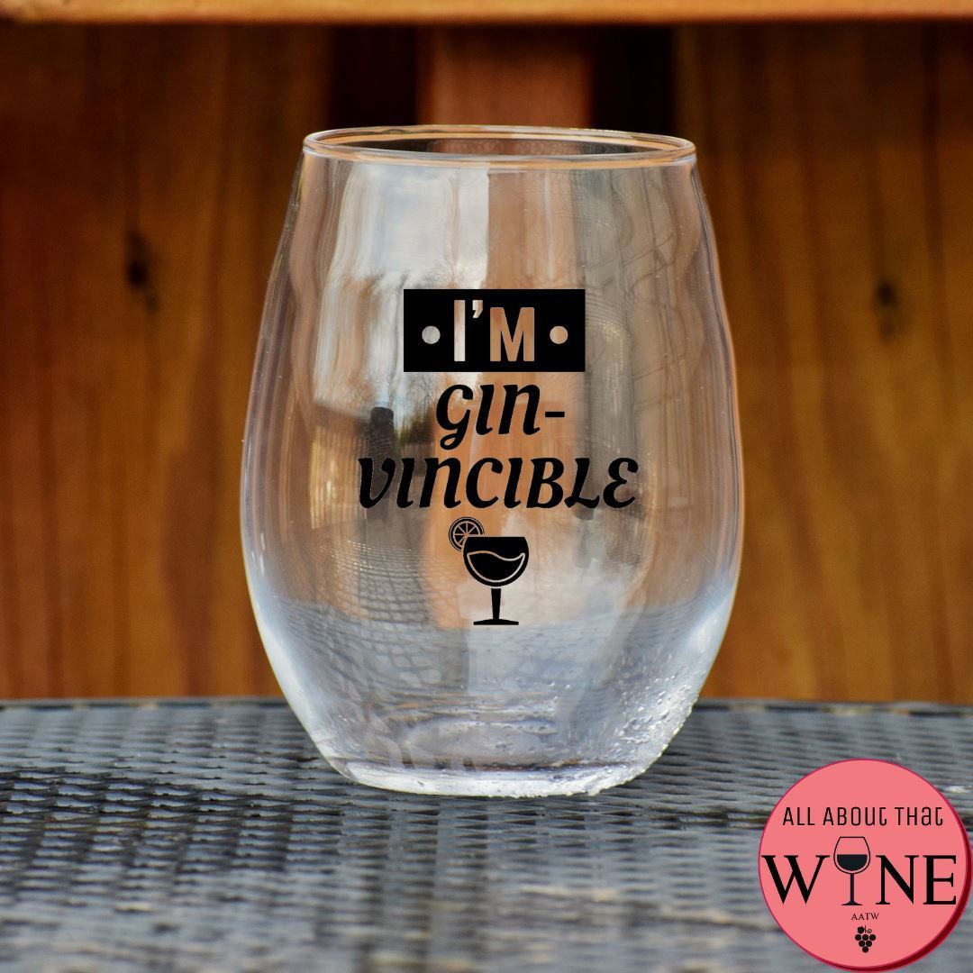 I'm GIN-VINCIBLE Stemless Glass    Matt Black
