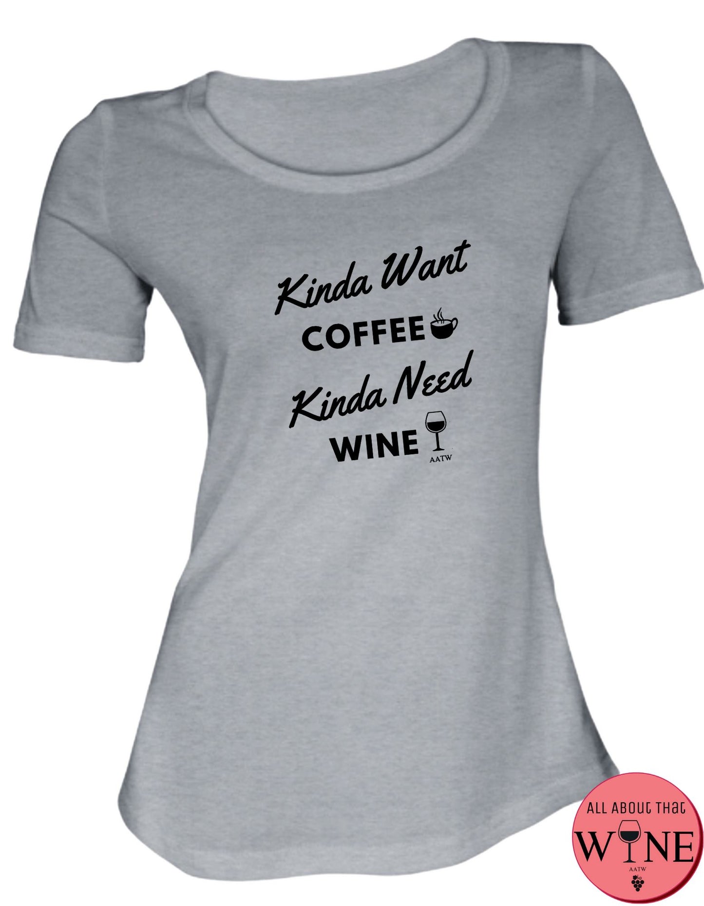 Kinda Want Coffee S Grey melange with black