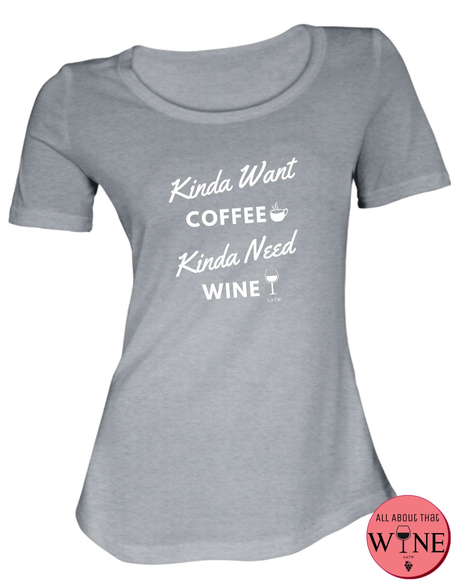 Kinda Want Coffee S Grey melange with white