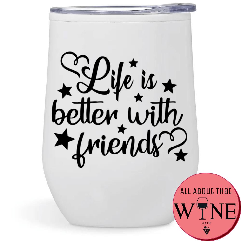 Life is better with friends Double-Wall Tumbler White Tumbler Black