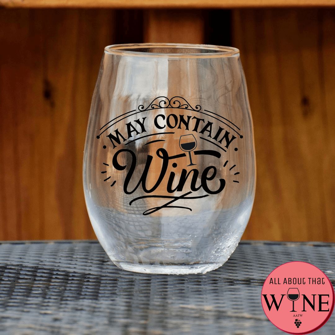 May Contain Wine Stemless Glass Matt black
