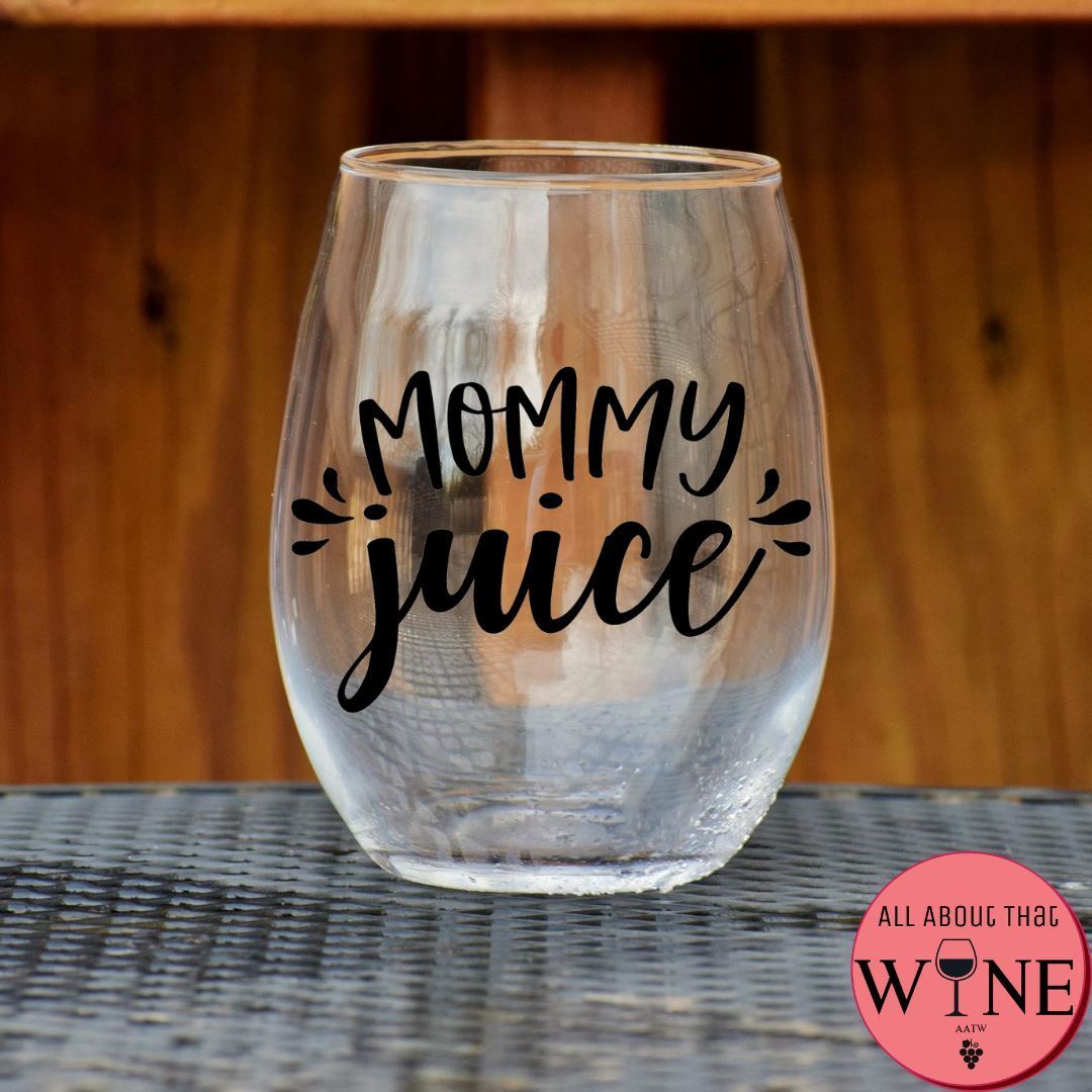 Mommy Juice Stemless Glass Matt black