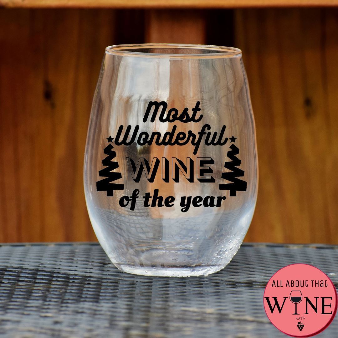 Most Wonderful Wine Of The Year Stemless Glass Matt Black