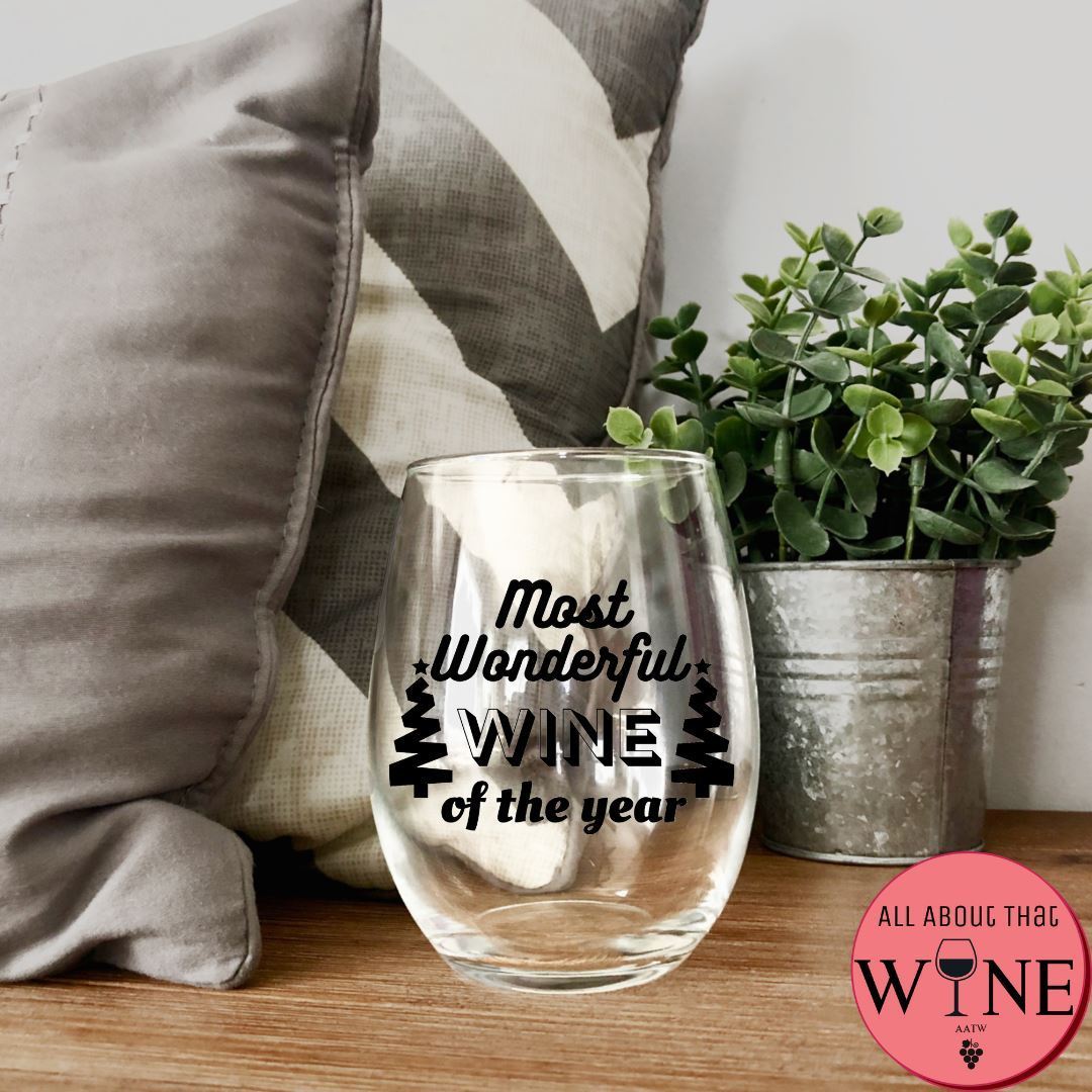 Most Wonderful Wine Of The Year Stemless Glass Iridescent Rainbow