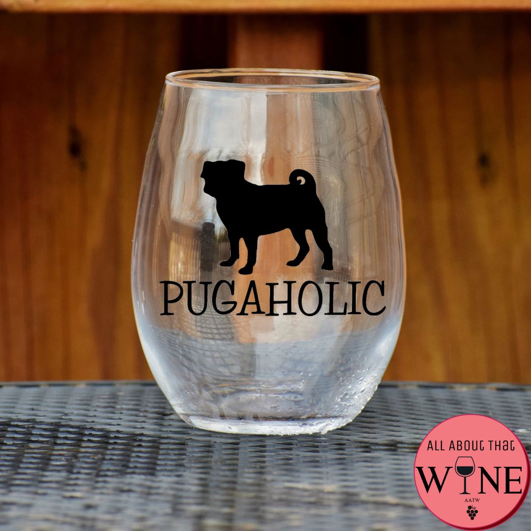 Pugaholic Stemless Glass Matt black
