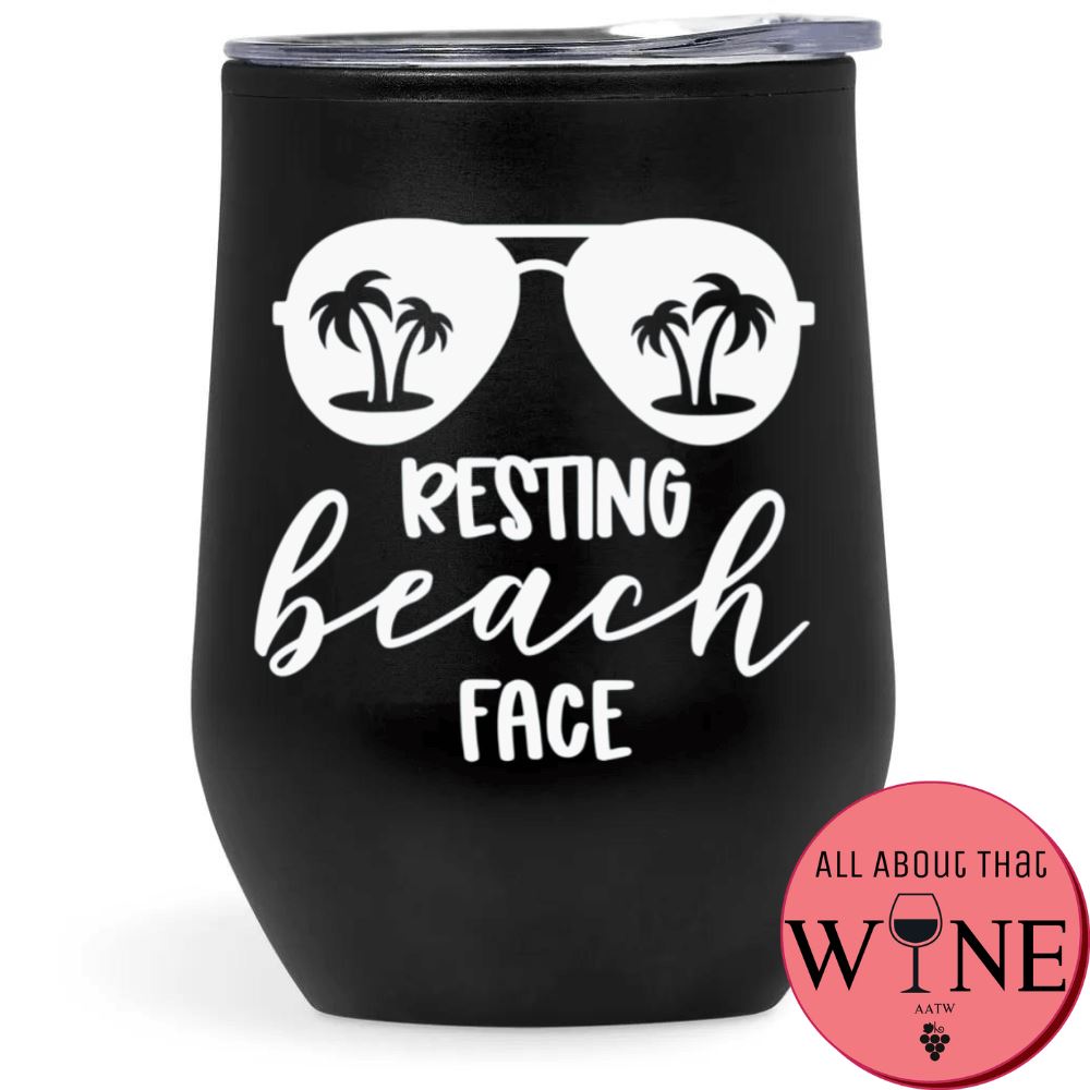 Resting beach face Double-Wall Tumbler Black Tumbler White