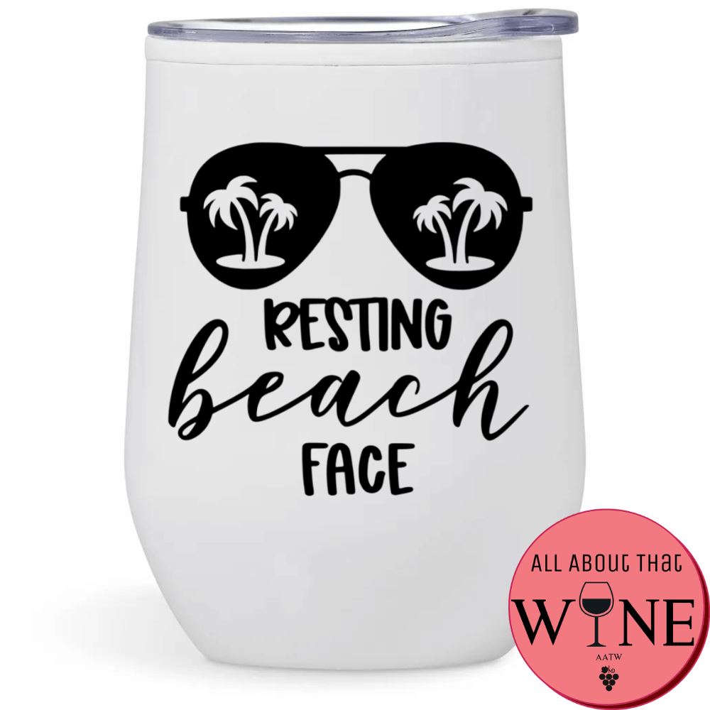 Resting beach face Double-Wall Tumbler White Tumbler Black