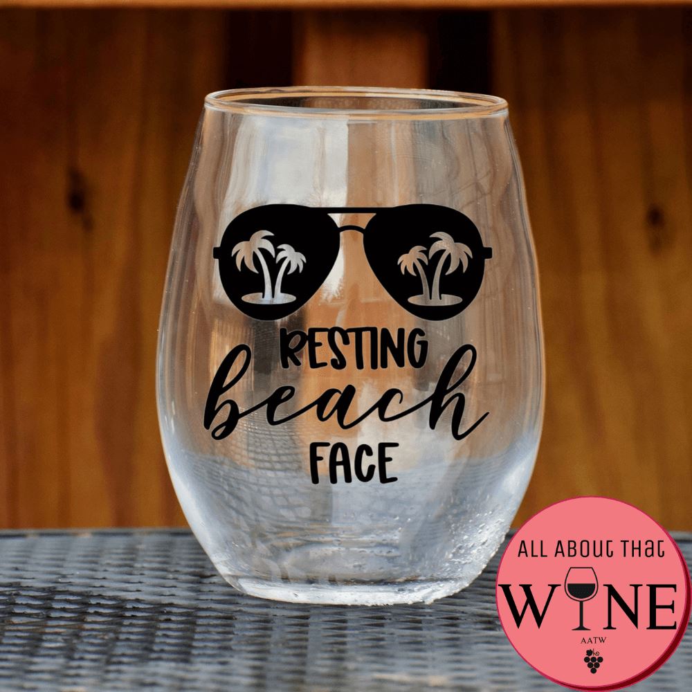 Resting beach face Stemless Glass Matt black