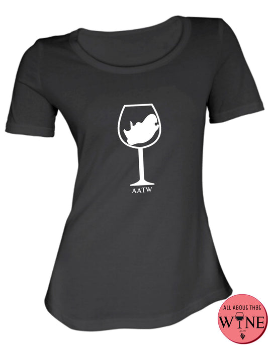SA Wine Glass S Black with white