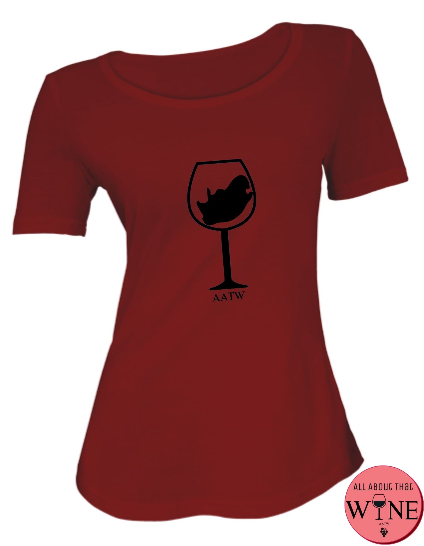 SA Wine Glass S Deep red with black