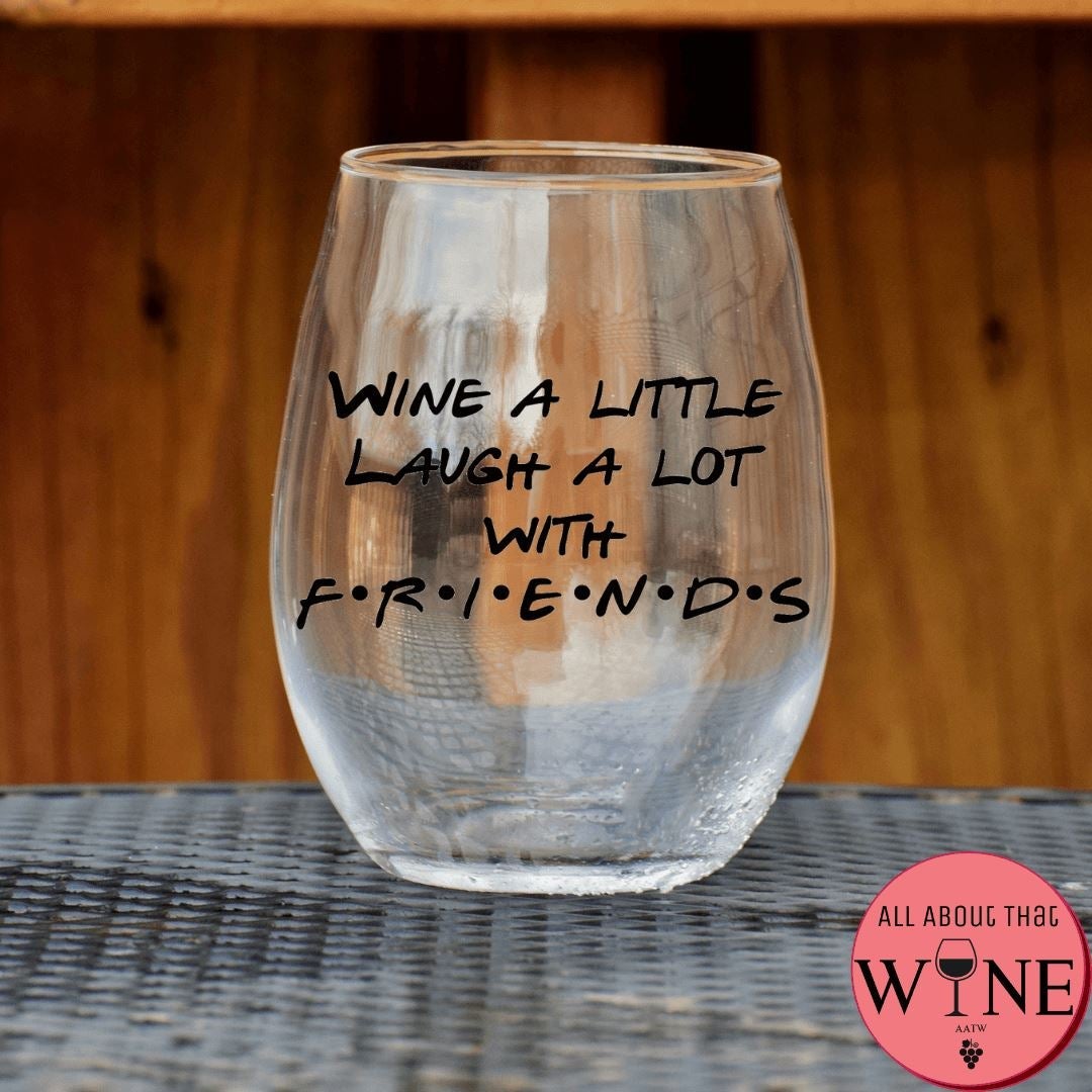 Wine A Little Laugh A Lot Stemless Glass Matt Black