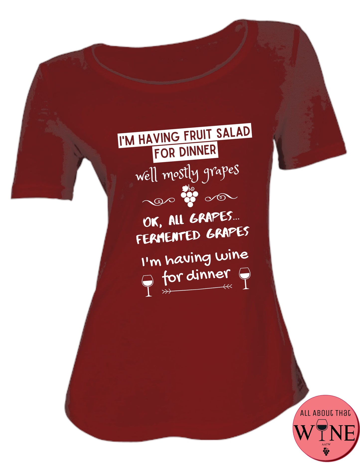 Wine For Dinner S Deep red with white