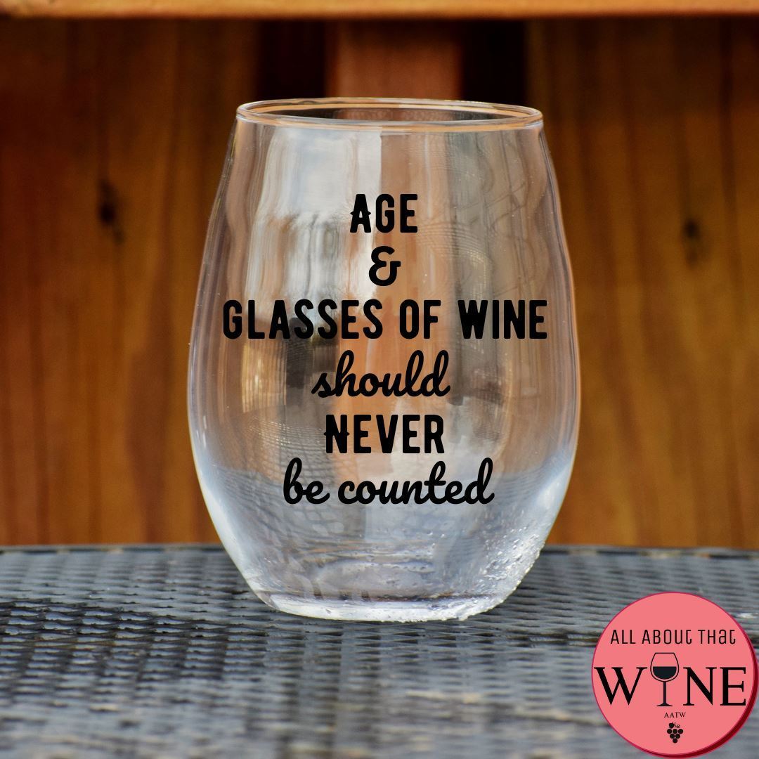 Age & Glasses Of Wine Stemless Glass    Matt black