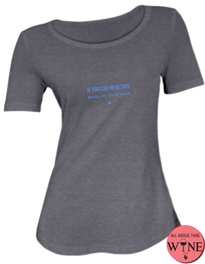 Bring Me Some Wine - Ladies T-shirt S Charcoal melange with blue