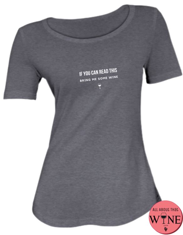 Bring Me Some Wine - Ladies T-shirt S Charcoal melange with white