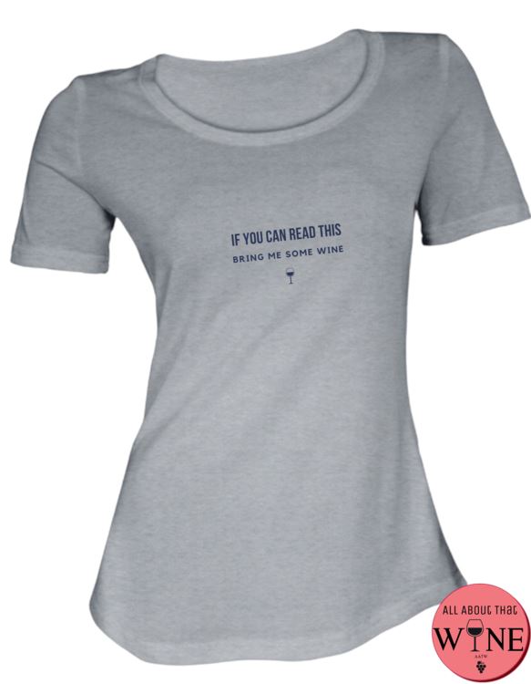 Bring Me Some Wine - Ladies T-shirt S Grey melange with blue