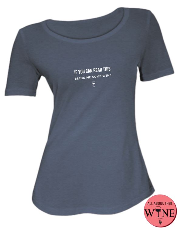 Bring Me Some Wine - Ladies T-shirt S Navy melange with white