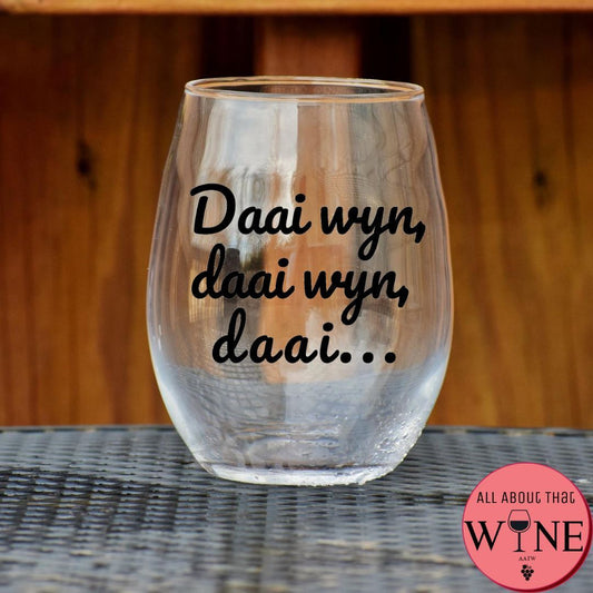 Daai Wyn, Daai Wyn, Daai... Stemless Glass    Matt black