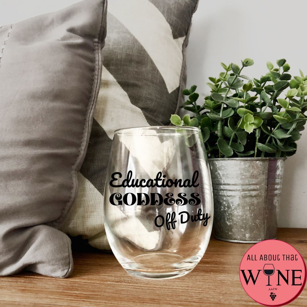Educational Goddess Off Duty Stemless Glass Iridescent Rainbow 