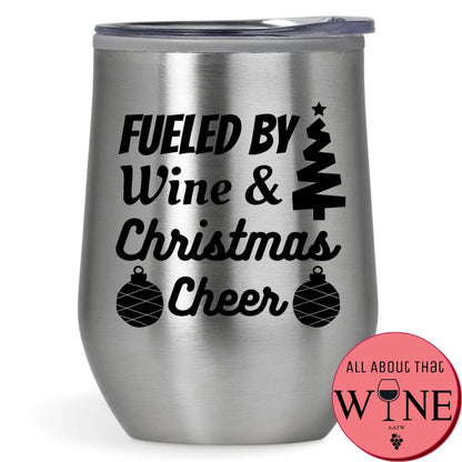 Fueled By Wine & Christmas Cheer Double-Wall Tumbler 