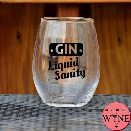 Gin Liquid Sanity Stemless Glass    Matt Black