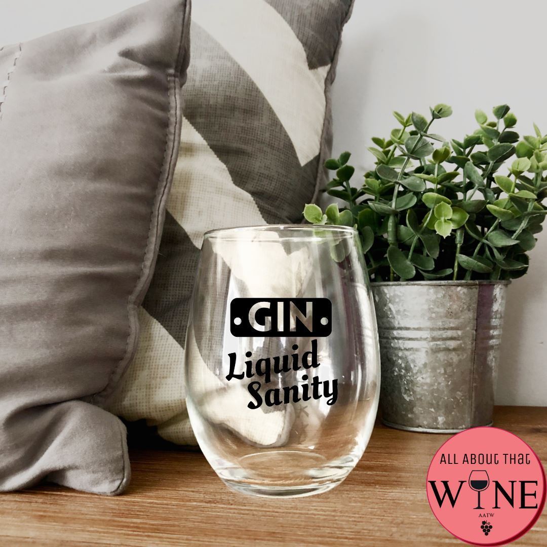 Gin Liquid Sanity Stemless Glass Iridescent Rainbow 