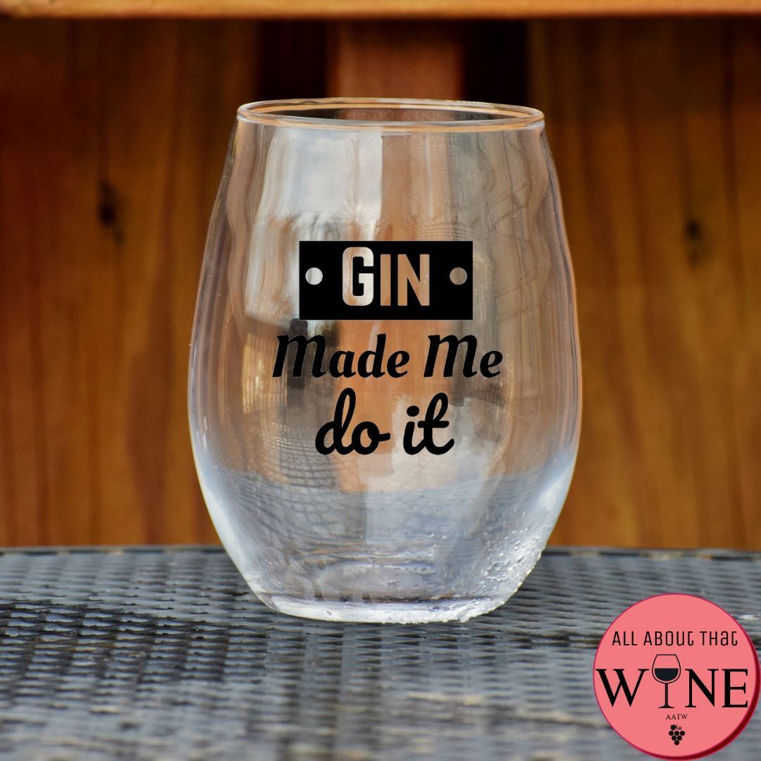 Gin Made Me Do It Stemless Glass    Matt Black