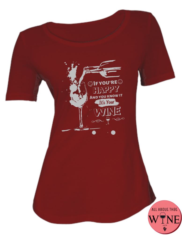 If You're Happy - Ladies T-shirt S Deep red with grey