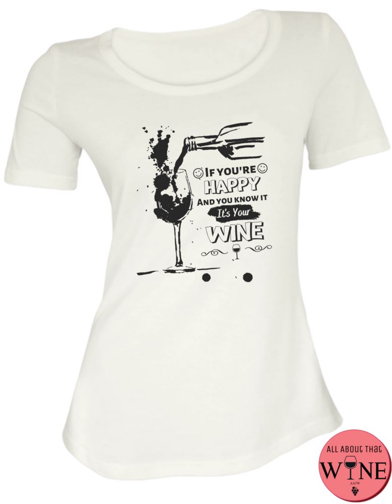 If You're Happy - Ladies T-shirt S White with black