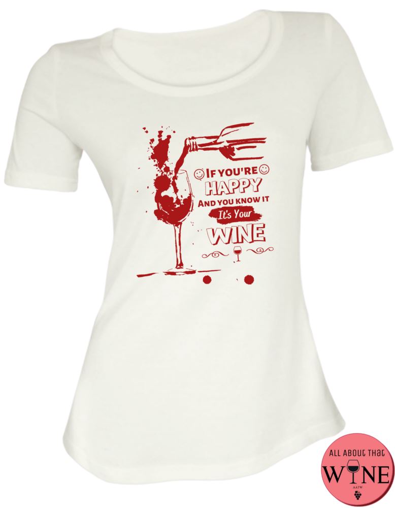 If You're Happy - Ladies T-shirt S White with red