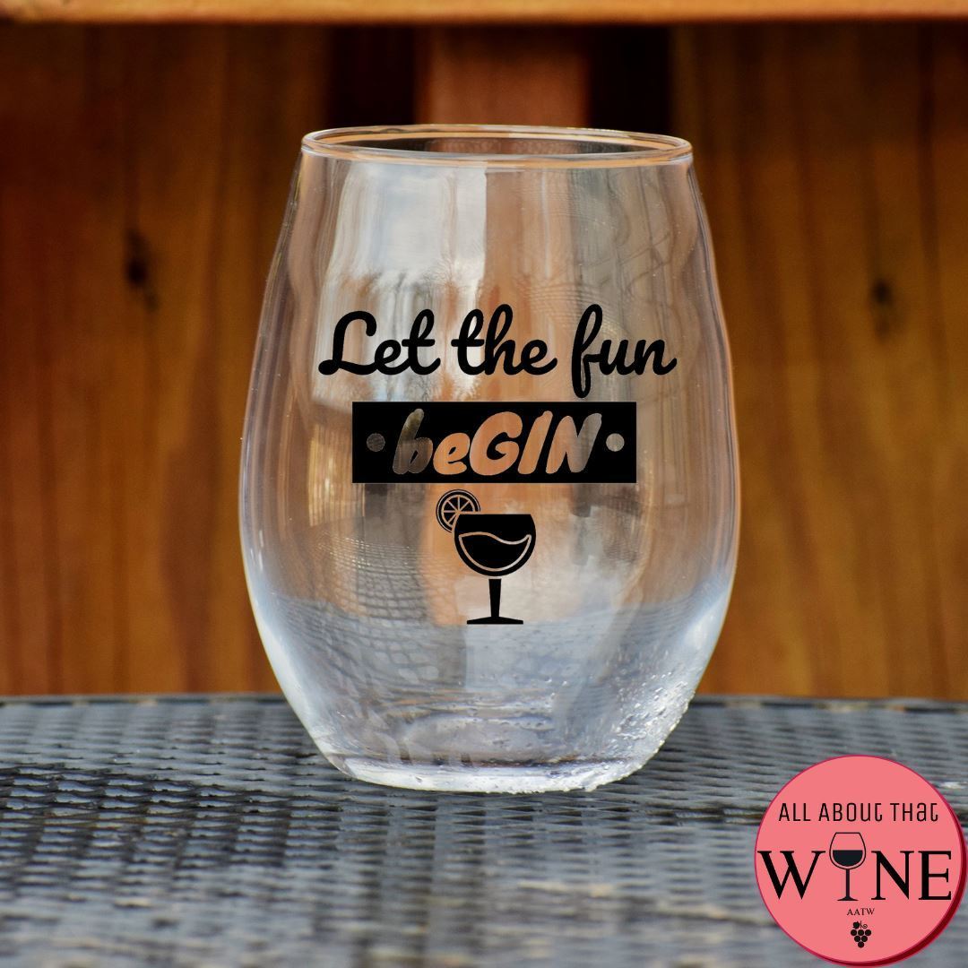 Let The Fun BeGIN Stemless Glass    Matt Black