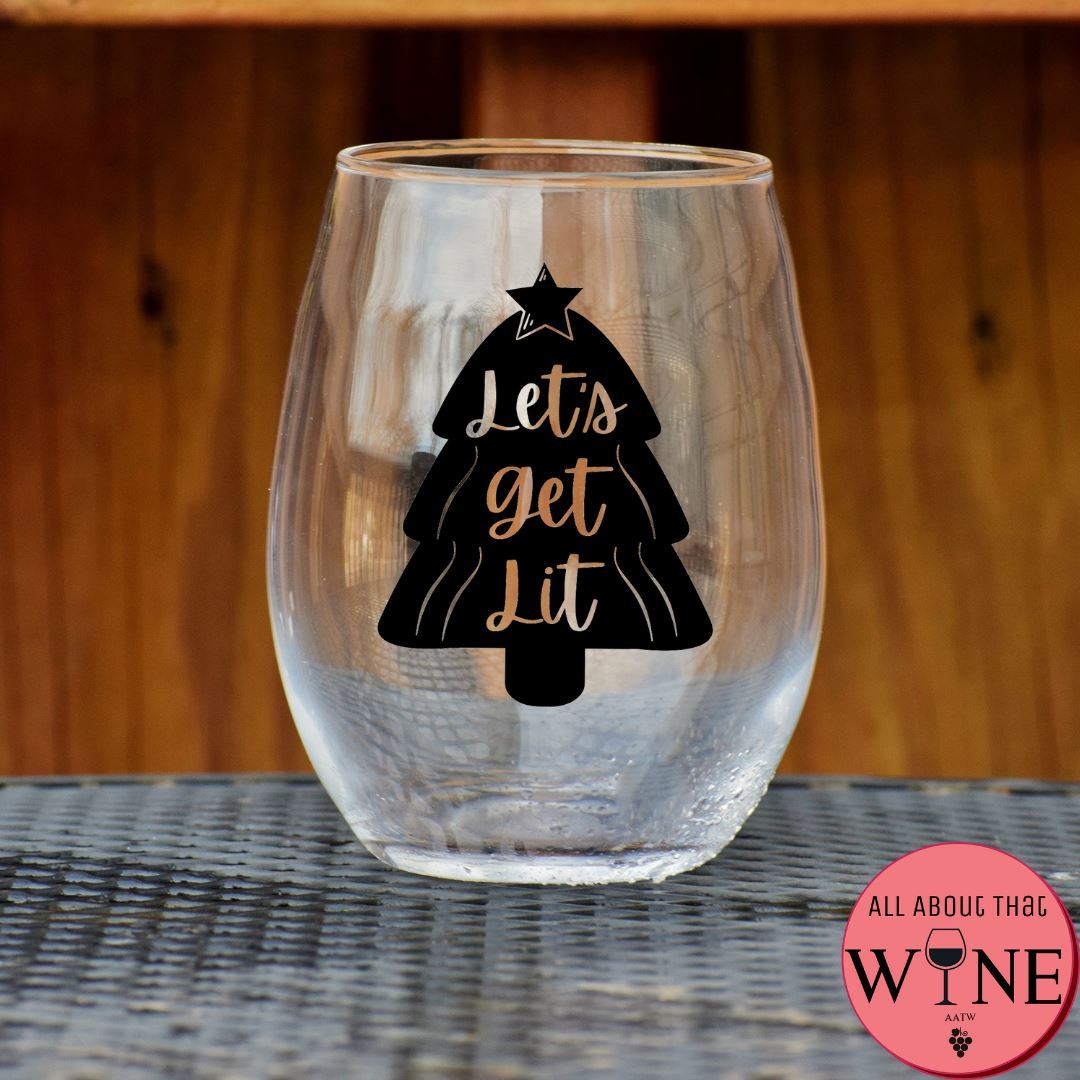 Let's Get Lit Stemless Glass    Matt Black