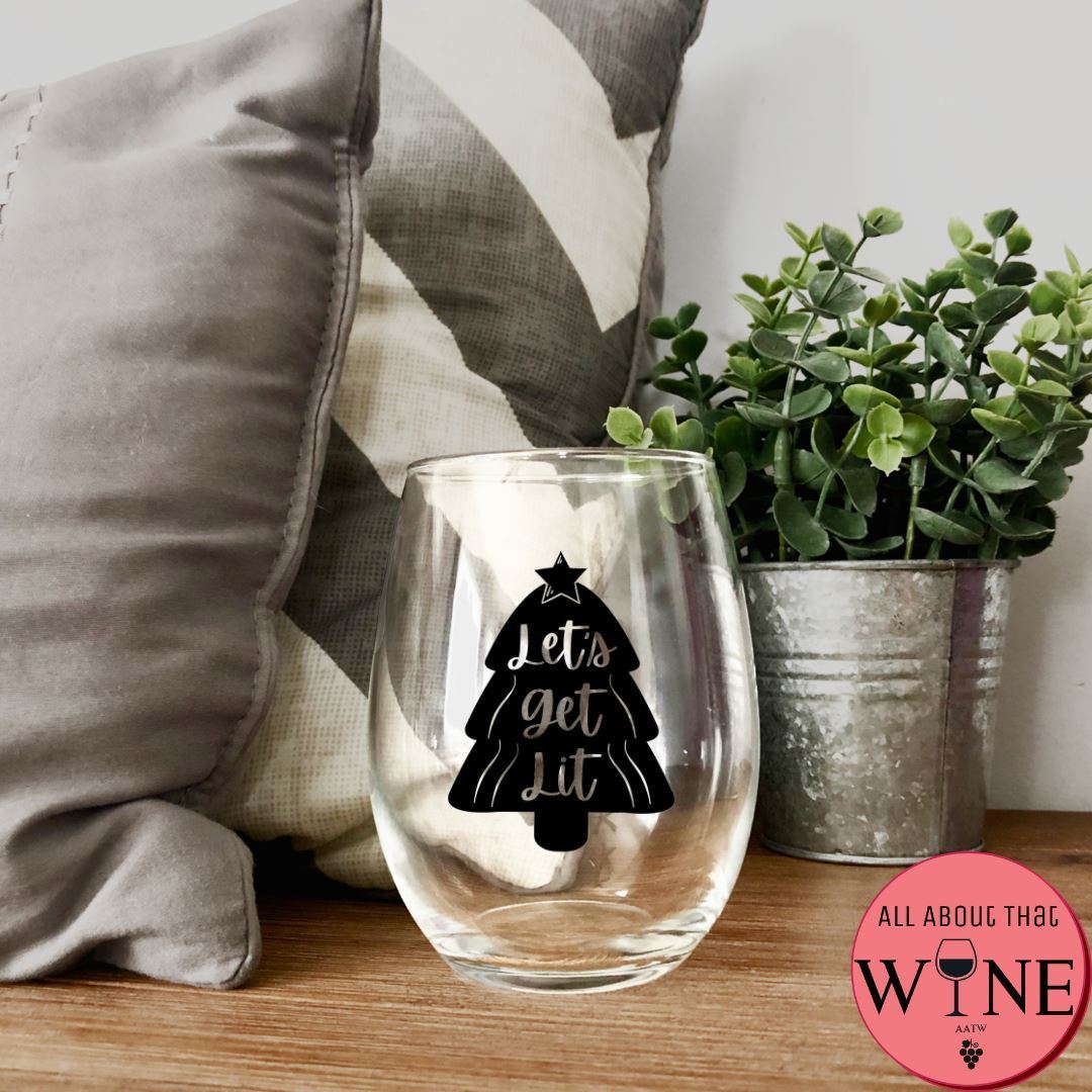 Let's Get Lit Stemless Glass Iridescent Rainbow 
