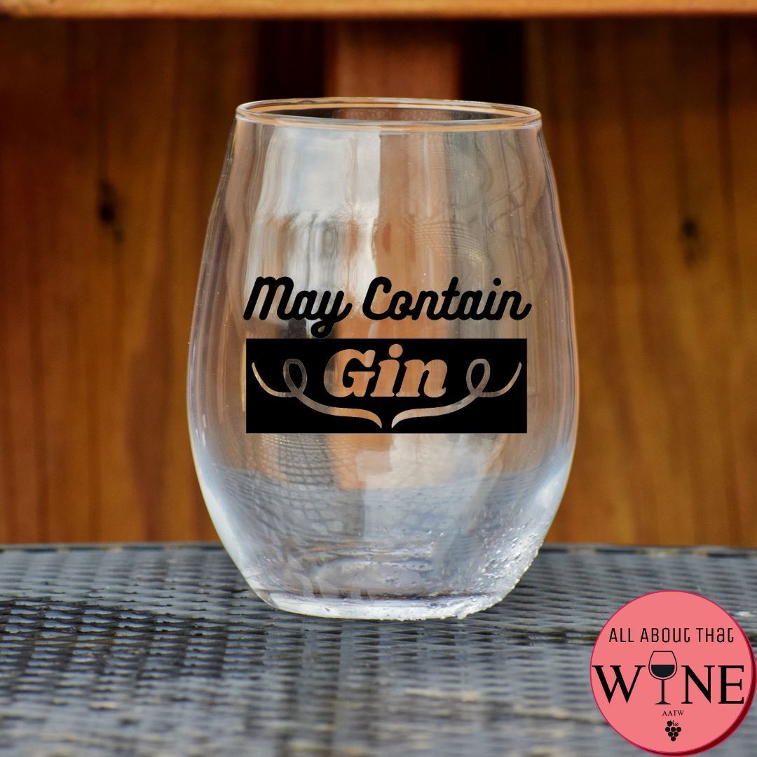 May Contain Gin Stemless Glass    Matt Black