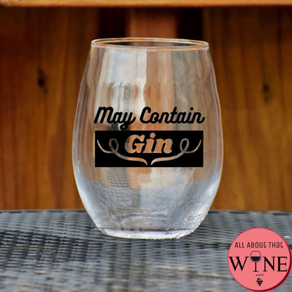 May Contain Gin Stemless Glass    Matt Black