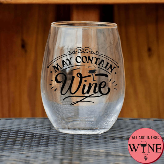 May Contain Wine Stemless Glass Matt black 