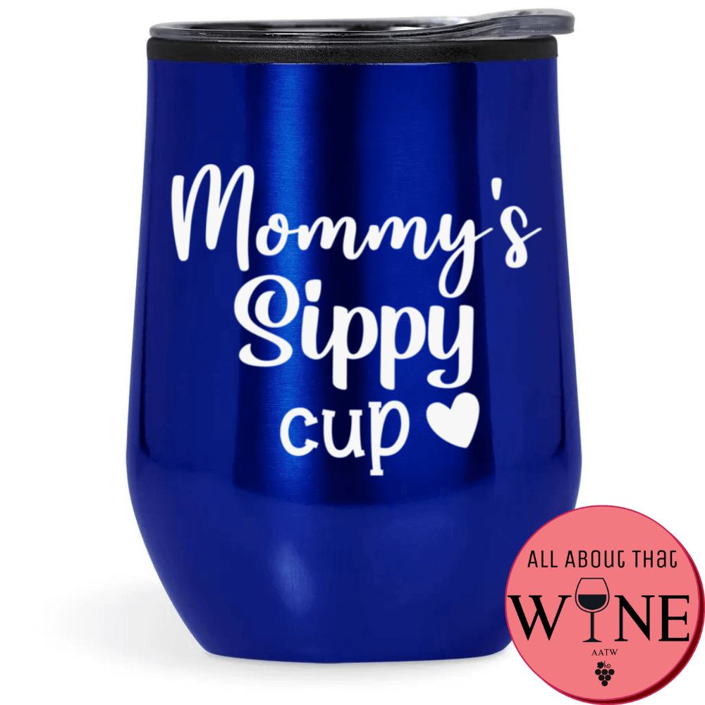 Mommy's Sippy cup Double-Wall Tumbler Blue Tumbler White