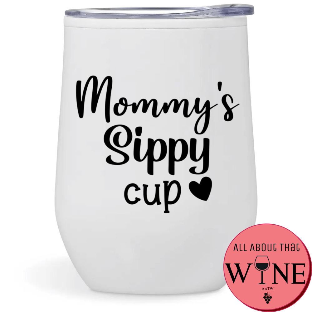 Mommy's Sippy cup Double-Wall Tumbler White Tumbler Black