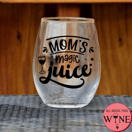 Mom's Magic Juice Stemless Glass  Matt black